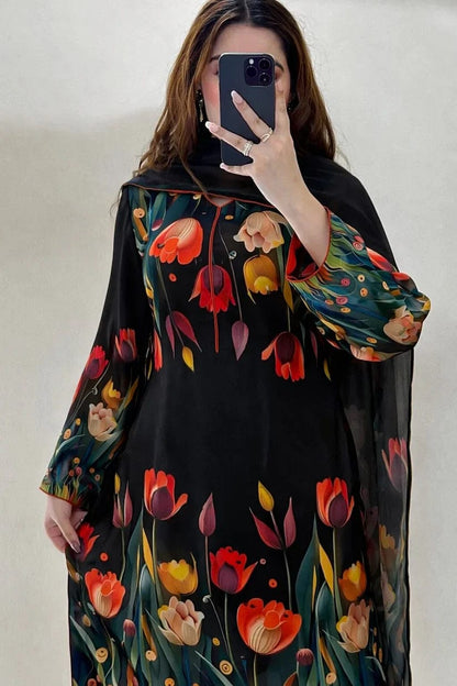 Digital Printed 3 Piece Suit ( Unstiched)