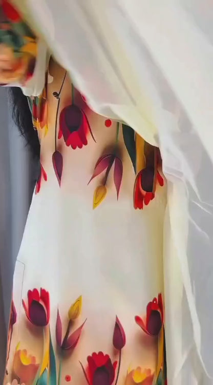 Digital Printed 3 Piece Suit ( Unstiched)